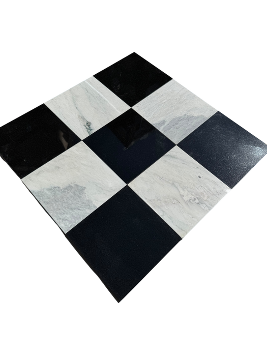 Checkerboard Danby Marble and Premium Black Granite Tile