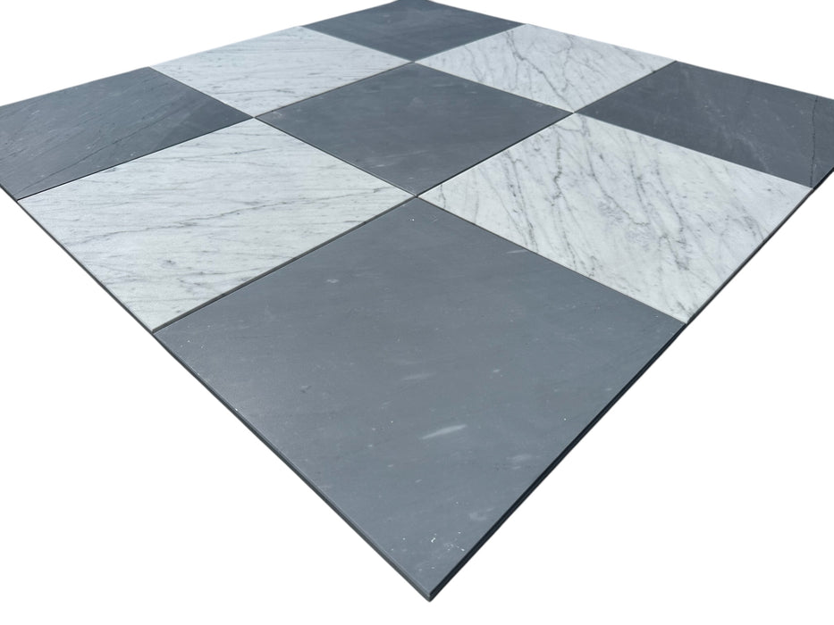 Checkerboard Carrara and Bardiglio Primo Marble