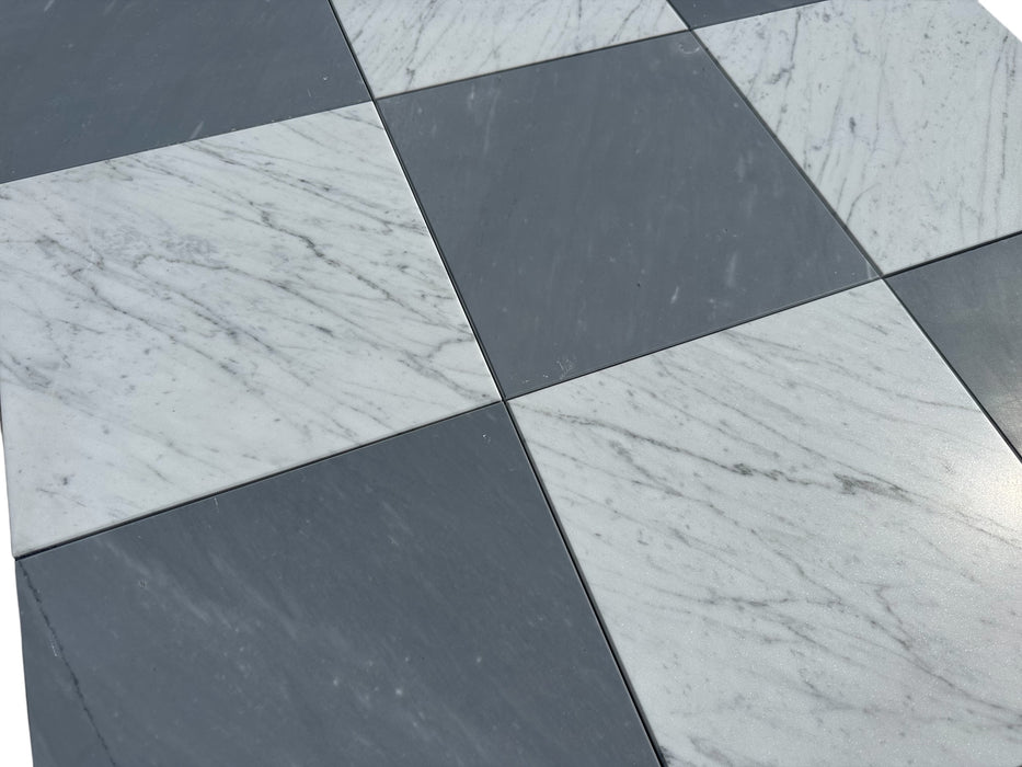 Checkerboard Carrara and Bardiglio Primo Marble