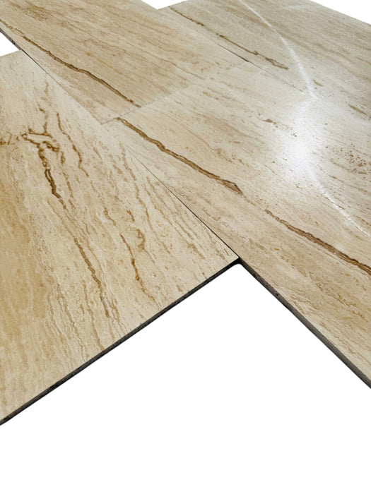 Wooden Veincut Travertine 12x24 Polished