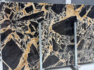 Serengeti Leopard Marble Slab showing golden and ivory veins