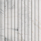 Flat view of Arabescato Venato 4x12 Slat Marble Tile in honed finish with fluted ribbed texture