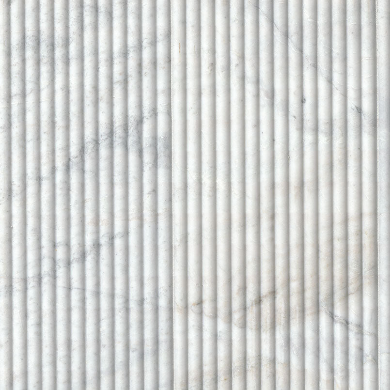 Arabescato Venato Milano Ribbo Marble Tile – 12x24 Honed Fluted Design