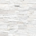 Flat view of Arctic White XL Stacked Stone Panel, 9x24 quartzite with split-face finish