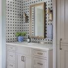 Azula Floret Mosaic Tile installed as bathroom backsplash with elegant floral motif