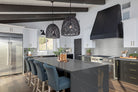 Azula Floret Mosaic Tile installed as kitchen backsplash with elegant floral motif