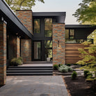 California Gold XL Stacked Slate Panels installed on outdoor wall with warm, earthy tones