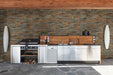 California Gold XL Stacked Slate Panels installed on wall with warm, earthy tones