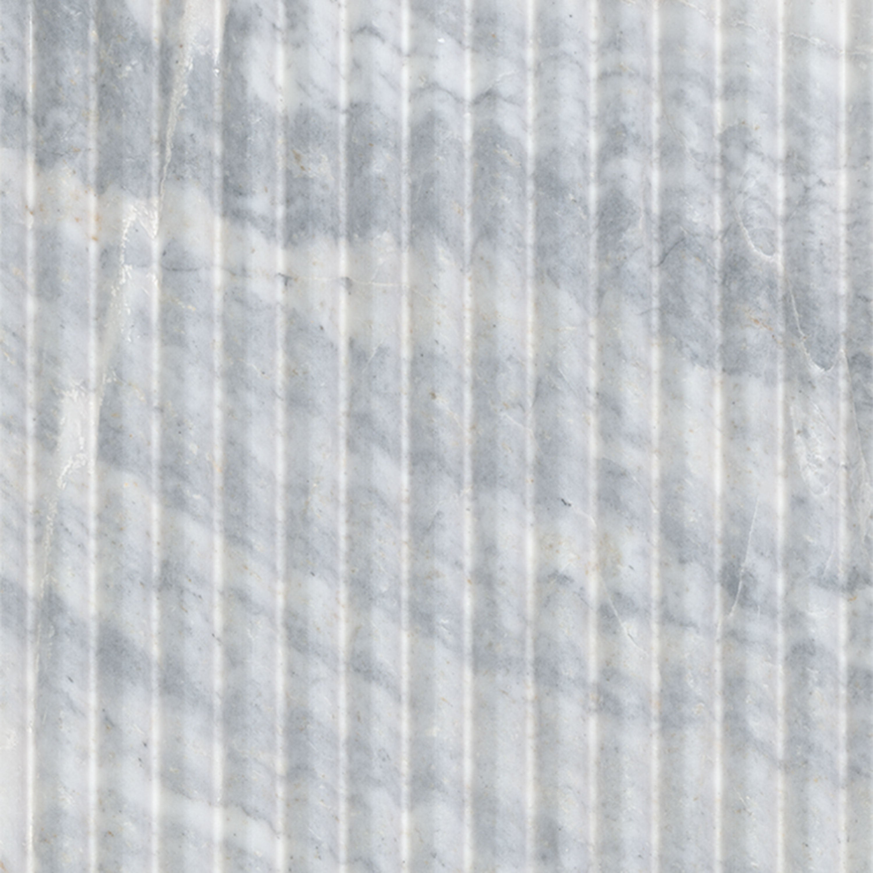 Flat view of Capri Blue Valentino Fluto Marble Tile, 12x24 honed with concave fluted ribbed design