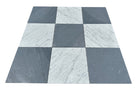 Checkerboard tile with alternating Carrara White and Bardiglio Primo marble 12x12 squares