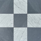 Checkerboard tile with alternating Carrara White and Bardiglio Primo marble 12x12 squares