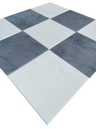 Flat view of Checkerboard Dolomite and Bardiglio Marble Tile, 12x12 polished with white and gray squares