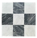 Checkerboard 12x12 tile with polished Statuary White and Nuvolato gray marble