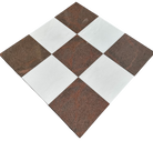 Checkerboard 12x12 tile with Thassos white marble and Bordeaux granite in polished finish