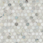Close-up of Cloudland Round Pattern Mosaic showing polished finish and unique round marble design