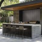 Folk Charcoal Fluted Tiles installed outdoors