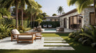 Golden Honey XL Quartzite Panels installed on an exterior wall with natural golden tones