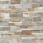 Flat view of Golden Honey XL Stacked Stone Panel, 9x24 quartzite in split-face finish
