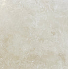 Flat view of Ivory Travertine 12x12 Honed Tile in soft matte finish