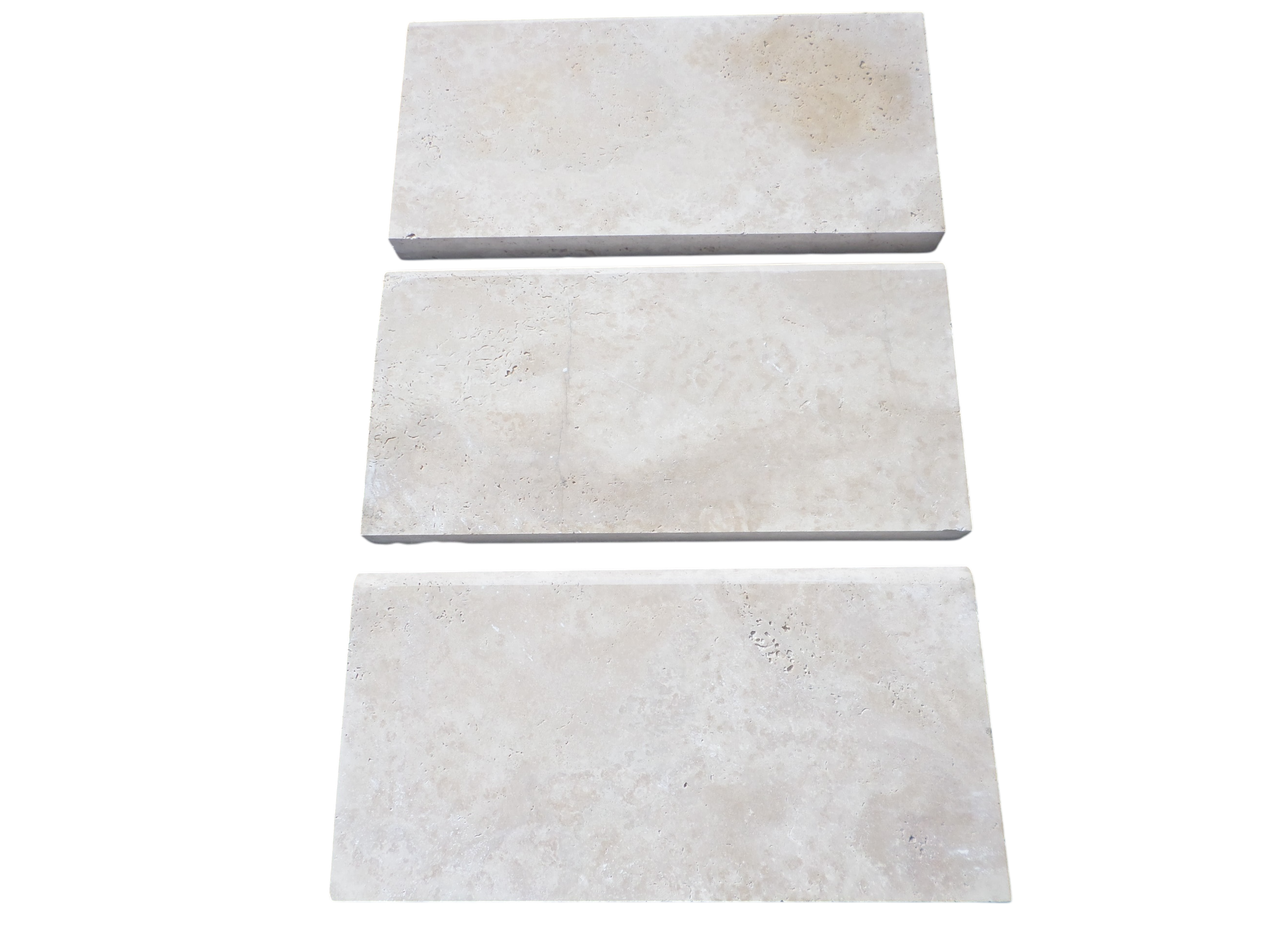 Flat view of Ivory Travertine Pool Coping 16x24 with tumbled finish