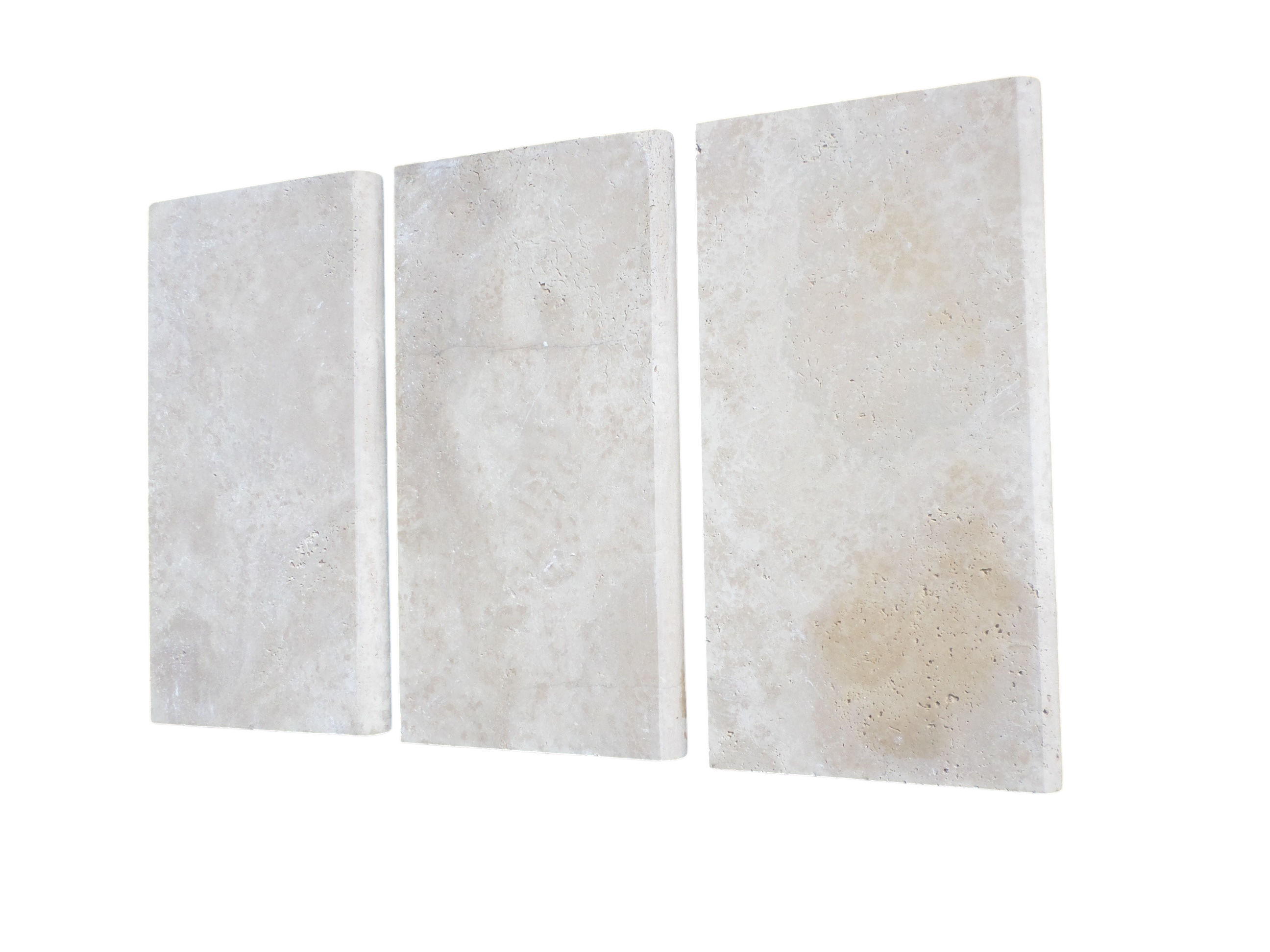Flat view of Ivory Travertine Pool Coping 16x24 with tumbled finish