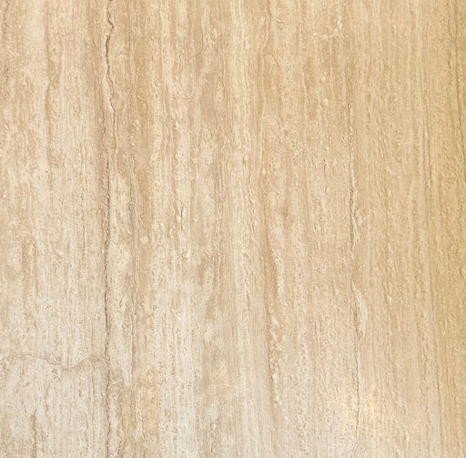 Ivory Vein-Cut Travertine Tile 24x24 with honed and filled finish in natural cream tones