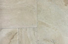 Navona Travertine Versailles tile pattern featuring soft neutral tones and chiseled edges