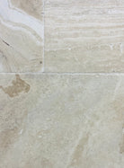 Navona Travertine Versailles tile pattern featuring soft neutral tones and chiseled edges