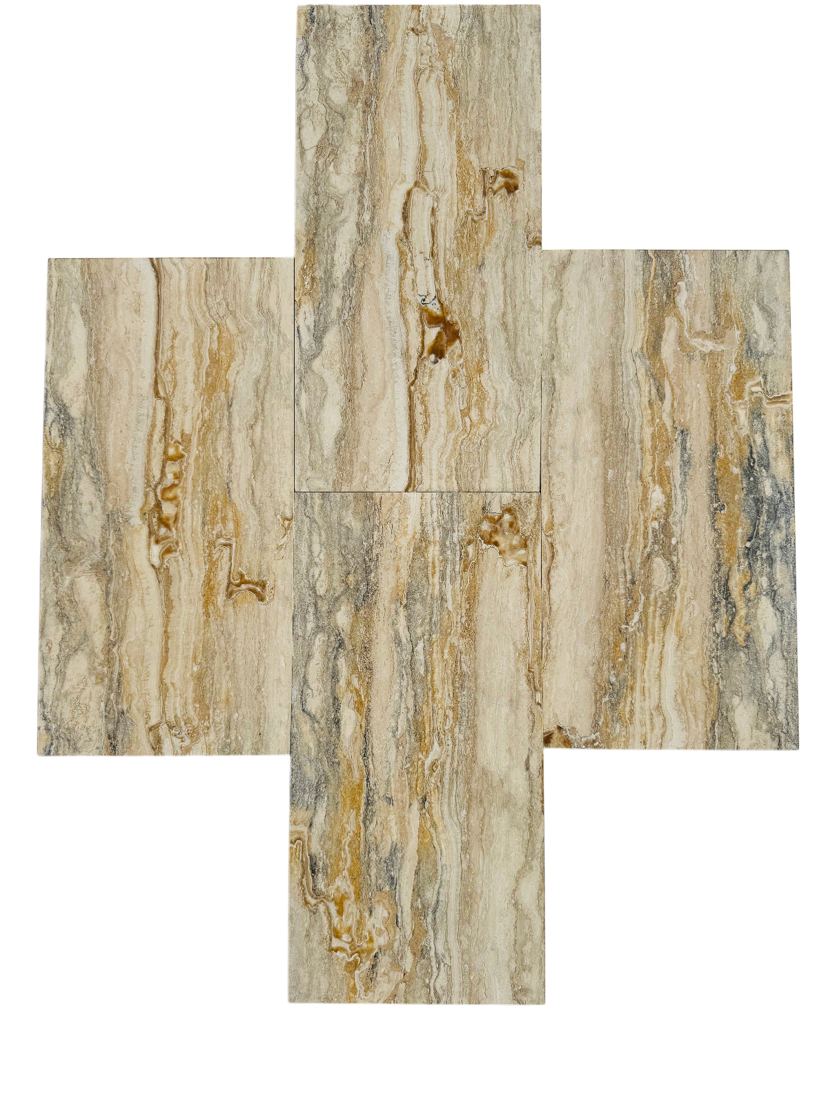 Onyx Sienna Vein-Cut Travertine Polished Tile 12x24