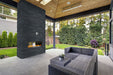 Premium Black XL Slate Panels installed on modern fireplace wall with split-face finish