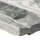 Close-up of Sierra Blue Quartzite showing natural split-face texture and multicolor pattern