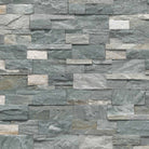 Flat view of Sierra Blue XL Stacked Stone Panel, 9x24 quartzite with blue, gray, and rust tones
