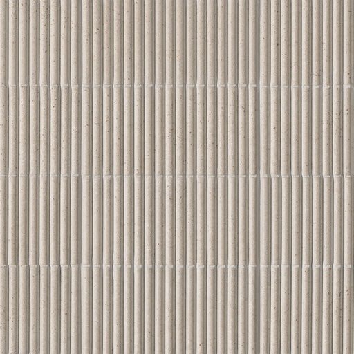 Flat view of Sinfonia Piano Arena Fluted Tile with matte finish and limestone-look texture
