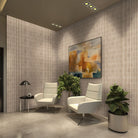 Sinfonia Piano Camel Fluted Tiles installed on commercial wall with clean vertical layout