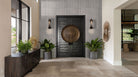 Sinfonia Piano Ceniza Fluted Tiles installed on entryway wall with elegant vertical layout