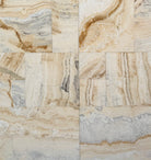 Tuscany Onyx Travertine Versailles Pattern tiles with brushed finish and straight edges