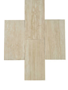 Flat view of Vera Cruz Vein Cut Travertine Tile in polished finish, 12x24 size
