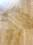 Wooden Travertine Versailles Pattern with brushed and chiseled finish in multi-size tile layout