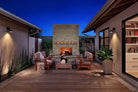 XL Rockmount Golden Honey Corners installed on an outdoor wall with seamless wrap-around finish