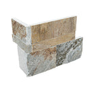 Flat view of XL Rockmount Golden Honey 9x18 Corner with split-face quartzite surface in golden tones