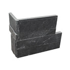 Flat view of XL Rockmount Premium Black 9x18 Corner with split-face slate surface in deep black tones