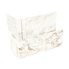 Flat view of XL Rockmount Royal White 9x18 Corner with split-face texture and white quartzite tones