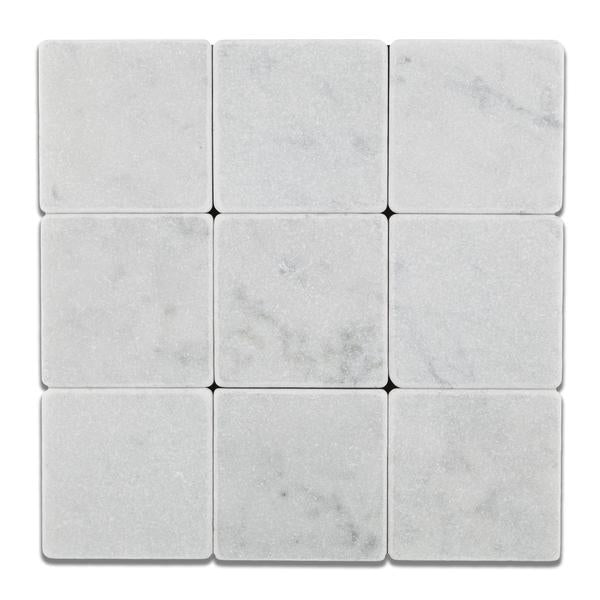 Carrara White Marble 4x4 Tumbled