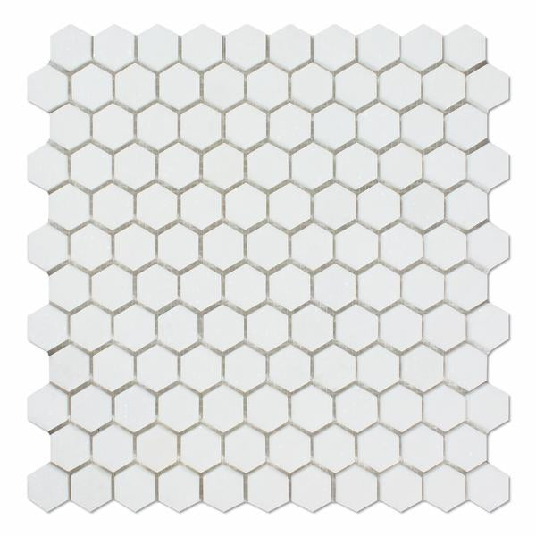 Thassos White Hexagon 1x1 Polished Mosaic