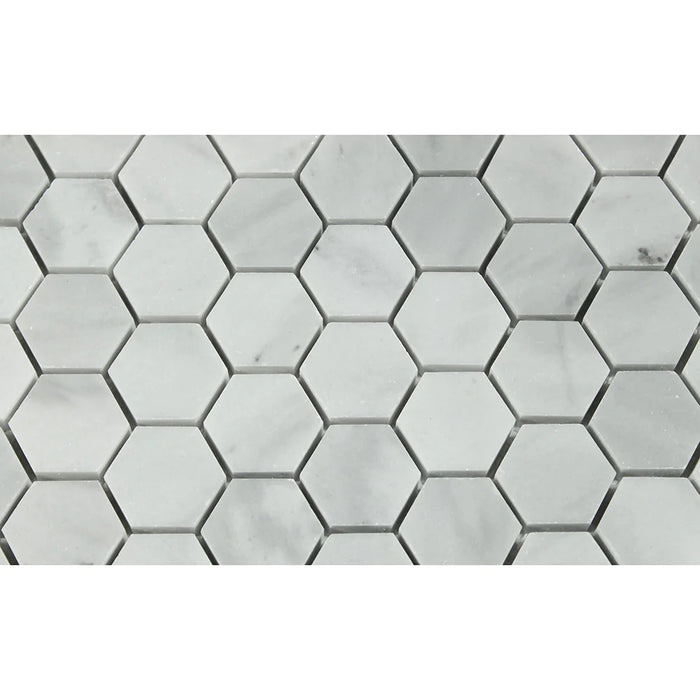 Bianco Mare Marble 1x1 Hexagon mosaic tile