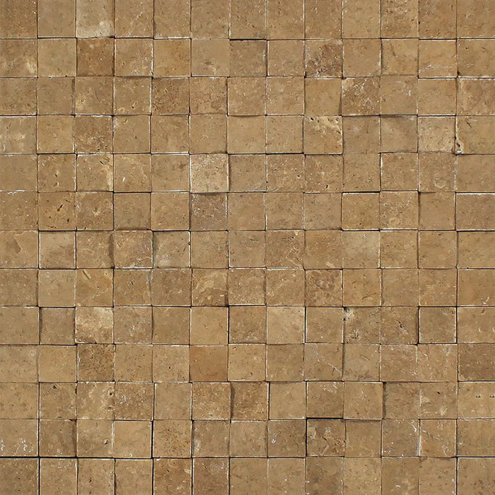 Noche Travertine Splitface Mosaic 1"x1"