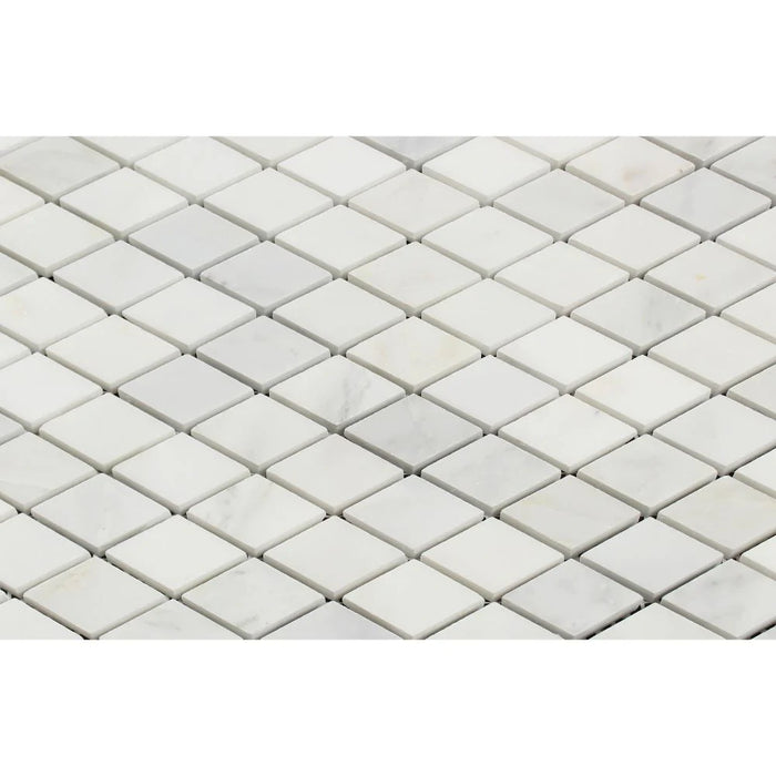 Arabescato Carrara Marble 1x2" Diamond Mosaic
