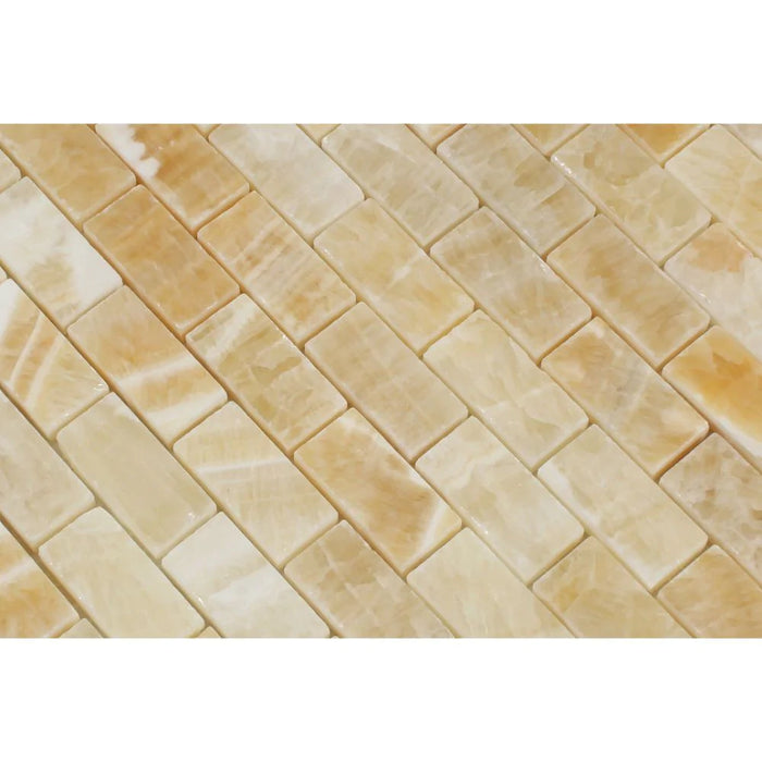 Honey Onyx Polished 1x2 Mosaic Tile