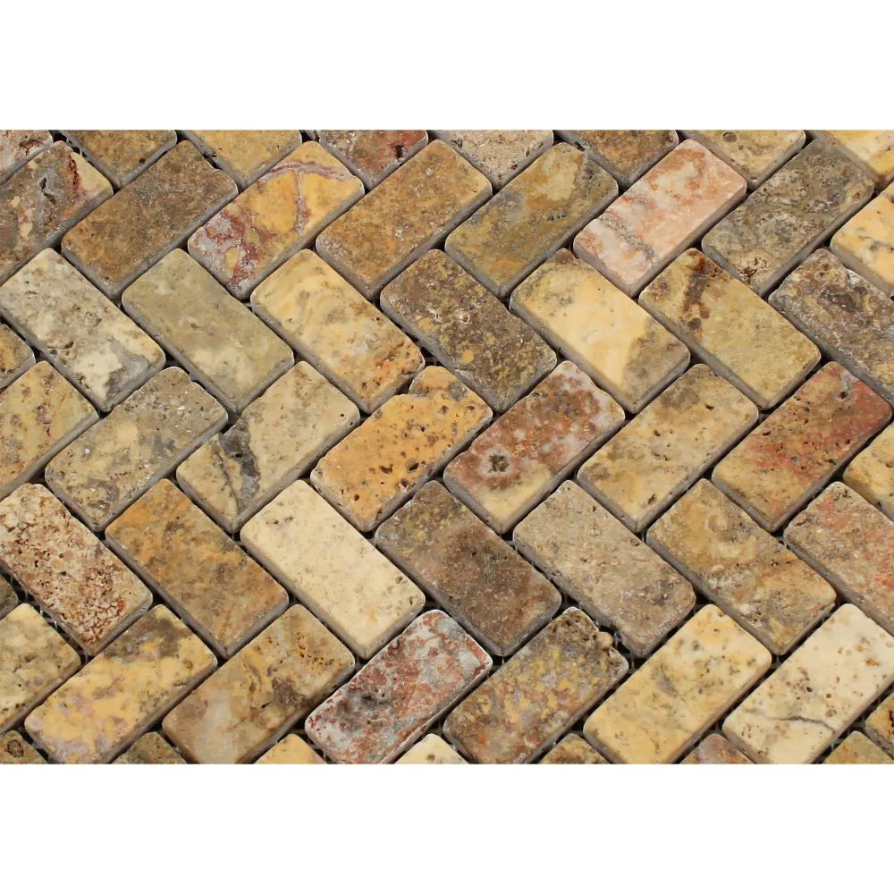 Tumbled Scabos Travertine close-up