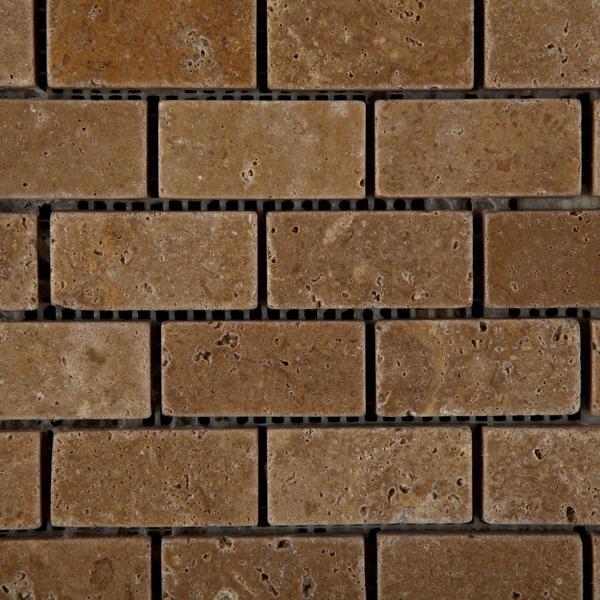 Brown stone brick tile for backsplash